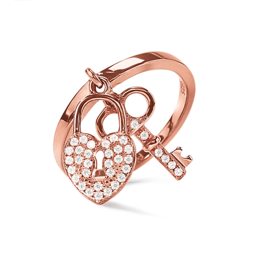 Charm Mates Rose Gold Plated Ring-